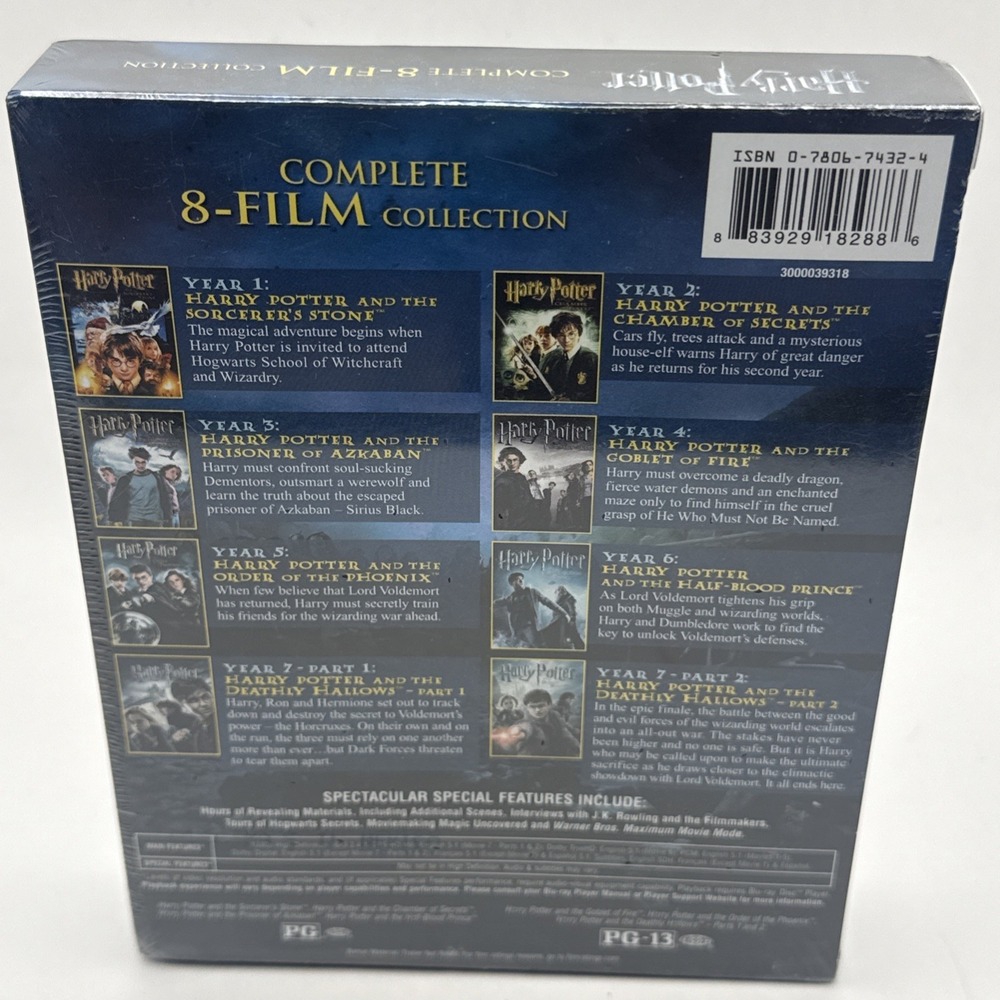 Harry‎ Potter Complete 8-film Collection Blu-ray Daniel Radcliffe NEW - Picture 3 of 7